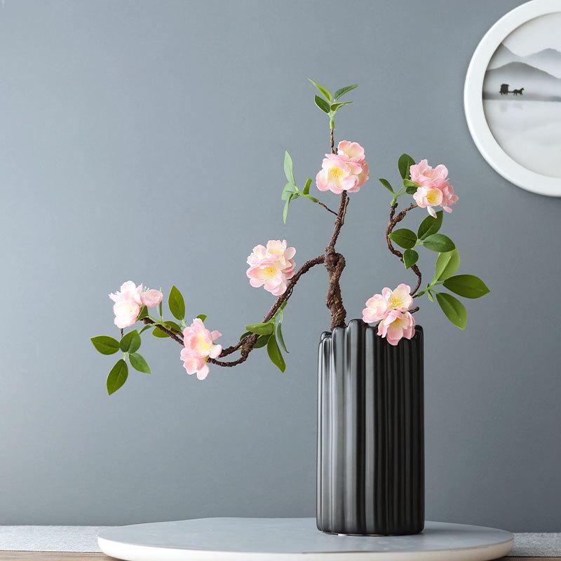 Artificial Plum Blossom Branch Decor: Wax Plum, Peach Bloom for Living Room - Chinese Flower Ornament