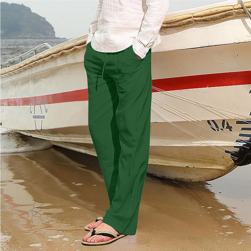 Men's Casual Loose Drawstring Straight Summer Beach Yoga Pants