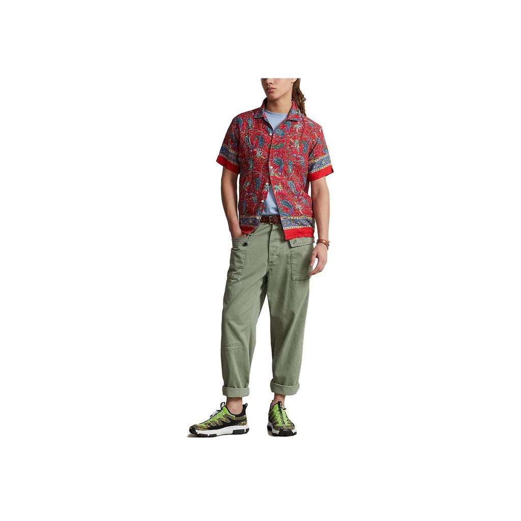 Polo Ralph Lauren Ss23 Geometric Pattern Full Print Single-Breasted Shirt Men shirts Red MNPOWOV1N820607-999