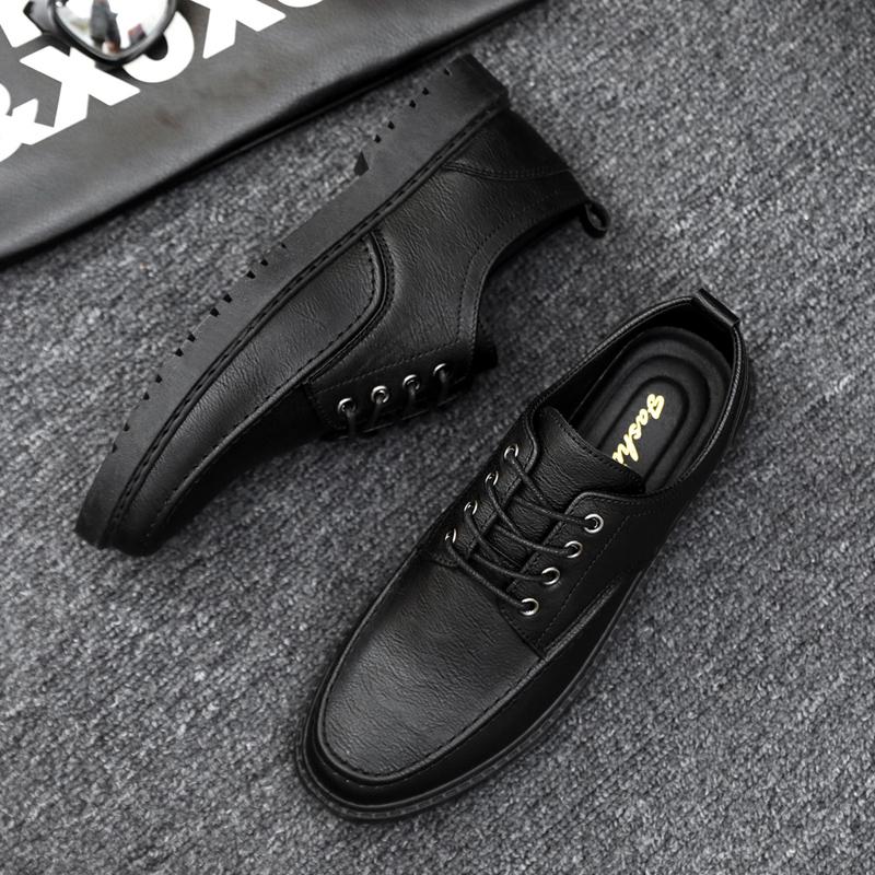 

Мужские кожаные повседневные роскошные оксфорды на шнуровке, формальные туфли на блочном каблуке, Мода 2024, дышащие классические лоферы, Zapatos Hombre 44 чёрный