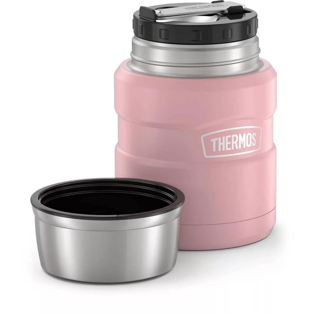 THERMOS ICON Vacuum Insulated Food Jar with 16 Matte Rose Spoon, oz,