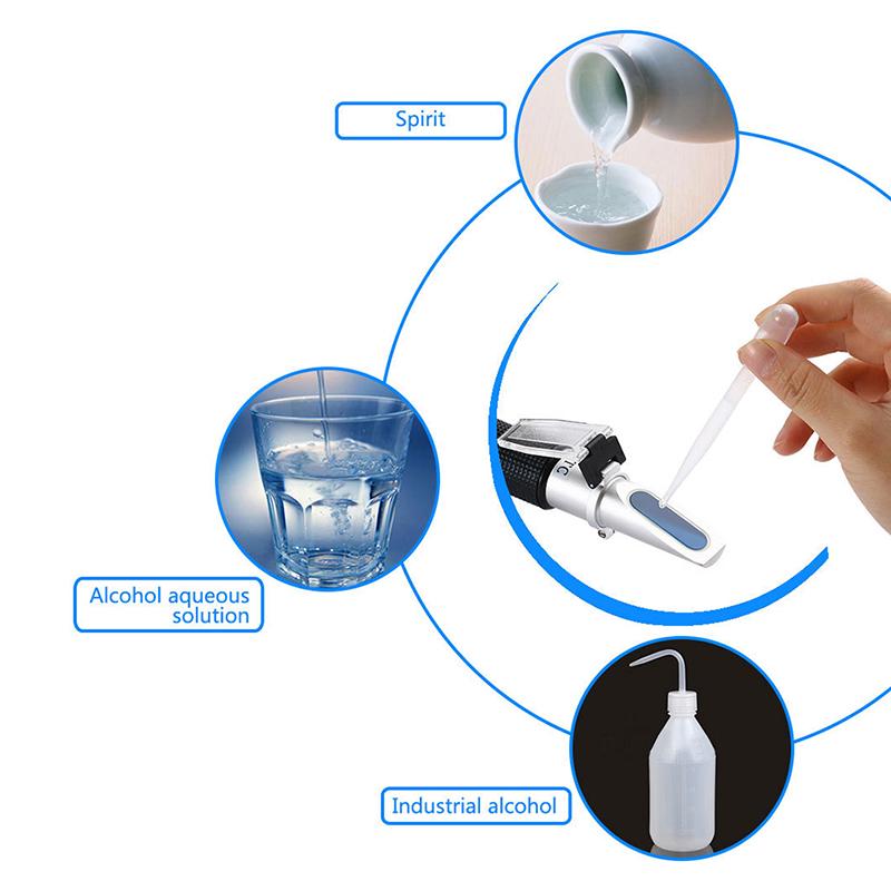 

Alcohol Refractometer Alcoholometer 0~80%V/V Handheld Tool Spirits Tester Meter