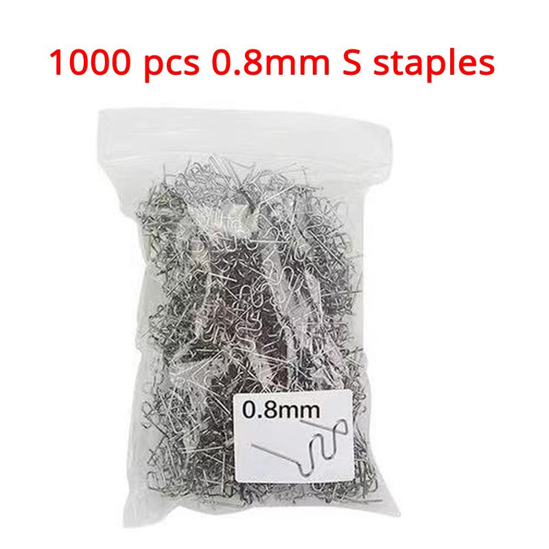 1000pcs Car Bumper Bodywork Plastic Stapler Repair Kit Welding Nails 0.6mm For Plastic Welder S Wave Staples Soldering Supplies