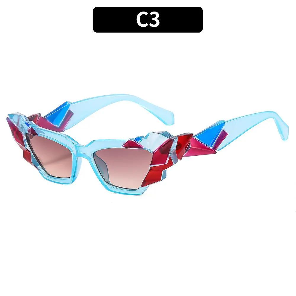 

Unique Cat Eye Sunglasses Women Shades Candy Colors Sun Glasses Polygon Eyewear UV400 Steampunk Eyewear