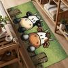 Cow Cat Dachshund Long Runner Rug for Kitchen Hallway Bedroom Playful Pet Themed Home Decor Non Slip Washable Floor Mat Durable