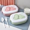 Scatola Bento Ovalare a Cartoni Animati: Lunch Box Portatile con Scomparti, Adatta al Microonde, per Studenti e Adulti