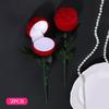 Flocked Heart Shaped Rose Ring Box Velvet Engagement  Display for Marriage Proposal Valentines Day Party