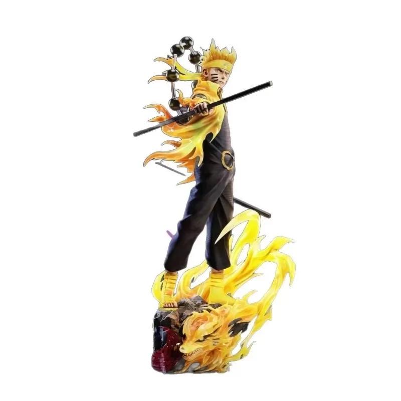 38cm Naruto Shippuden Figurine Naruto Uzumaki Uchiha Sasuke Japanese Anime PVC Action Figure Toy Statue Collection Figure Doll