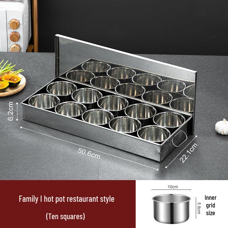 Daren 10-Compartment Stainless Steel Spice Box Set with Handle