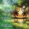 Double Coconut Tree Sunset Reflection Wind Chime with 360 Hook Metal Garden Decor for Outdoor Balcony Lawn Spring Summer Fall Winter