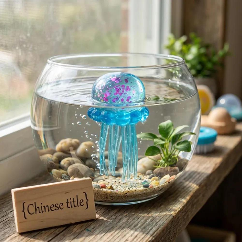 NeeDoh Realistic Jellyfish Jelly Squeeze Sensory Toy for Stress Relief and Anxiety Relief. Suitable for children and adults. Blue.