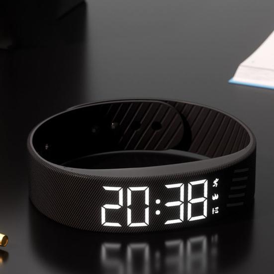 Vibrierende Alarm-Erinnerungsuhr Schüler Stiller Wecker Armband Digitale Uhr mit Schrittzähler Vibration Stoppuhr Timer für Tiefschläfer Herren