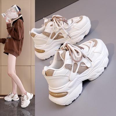 Lace-up Women Thick Bottom Sneakers 2026 Spring Autumn Breathable Soft Soled Sport Shoes Outdoor Non Slip Woman's Training Shoes
