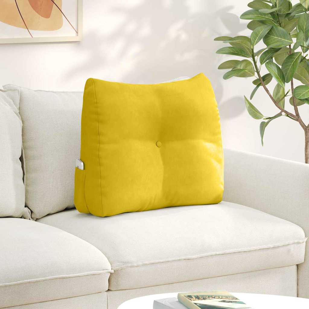 Back Cushion Yellow 60 x 24 x 50 cm Velvet
