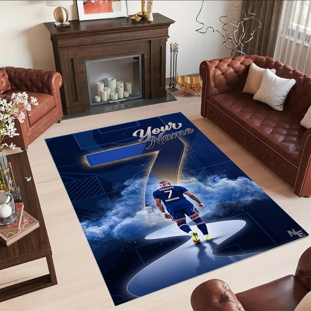 Mbappe Personalized Text Carpet Perfect For Outdoor Dining Room Dormitory Living Rooms Antislip Carpet Anime Office Decor Spiritual Gift