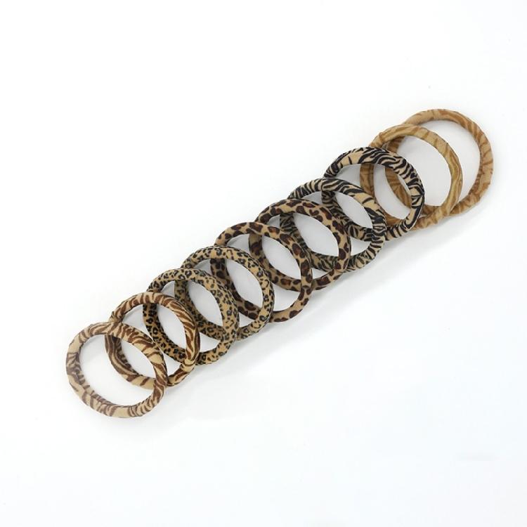 Leopard Pattern Hair Tie Elastic Scrunchies Fashion Towel Rings Hair Rope for Women Girl Daily Use Hair Ornament 5pcs