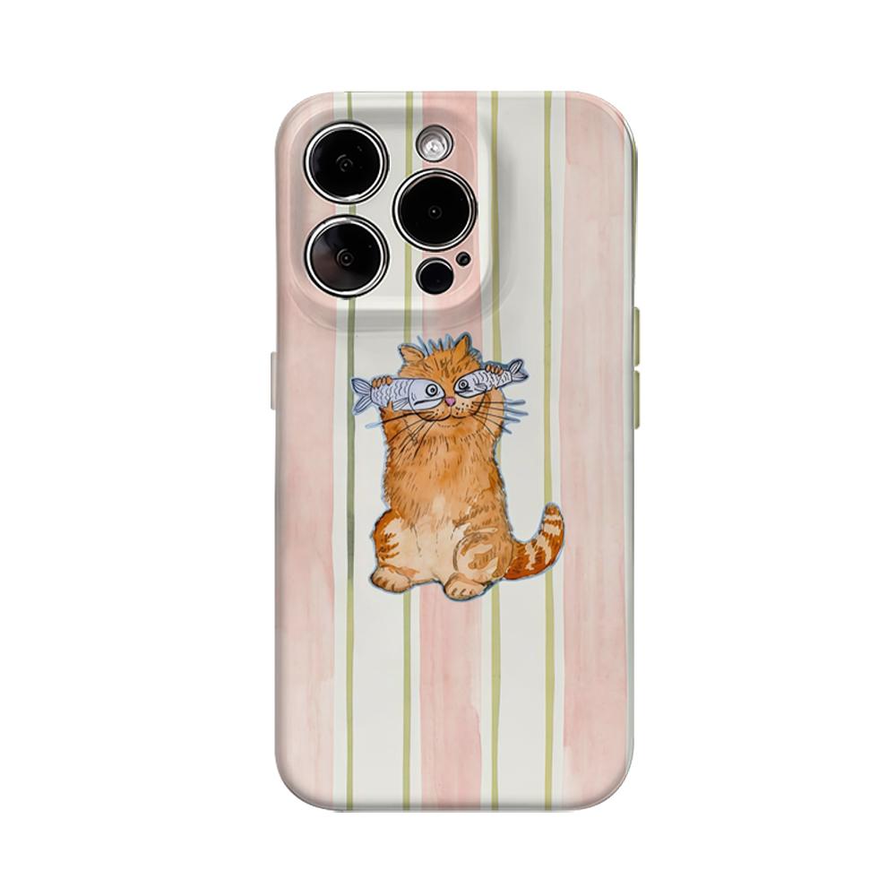 

Кремовый чехол-котенок для iPhone 16 15 14 13 12 11 X XS XR XSMAX 7 8 Pro Max Plus Двухслойная задняя крышка IPHONEXSMAX