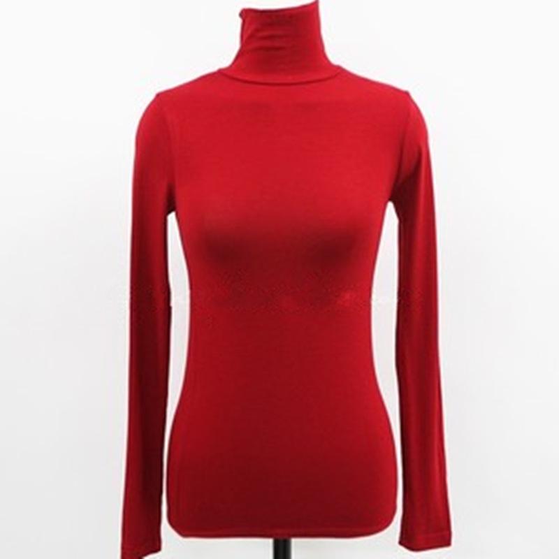 

Lianda Authentic Korean Demon Red High-Collar Slim Spring Shirt One Size