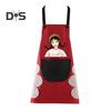 Șorț de bucătărie, impermeabil, anti-ulei, fără mâneci, pentru fete din desene animate