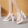 Fashion High Heels Wedge With Platform Waterproof Sandals for Women Vintage Pvc 2025 Luxury Shoe Korea Comfort Footwear Vip Woman Shoes
