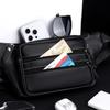 Crossbody Bag Men's Multi-Layer PU Shoulder Bag Business Chest Bag Commuter Waist Bag