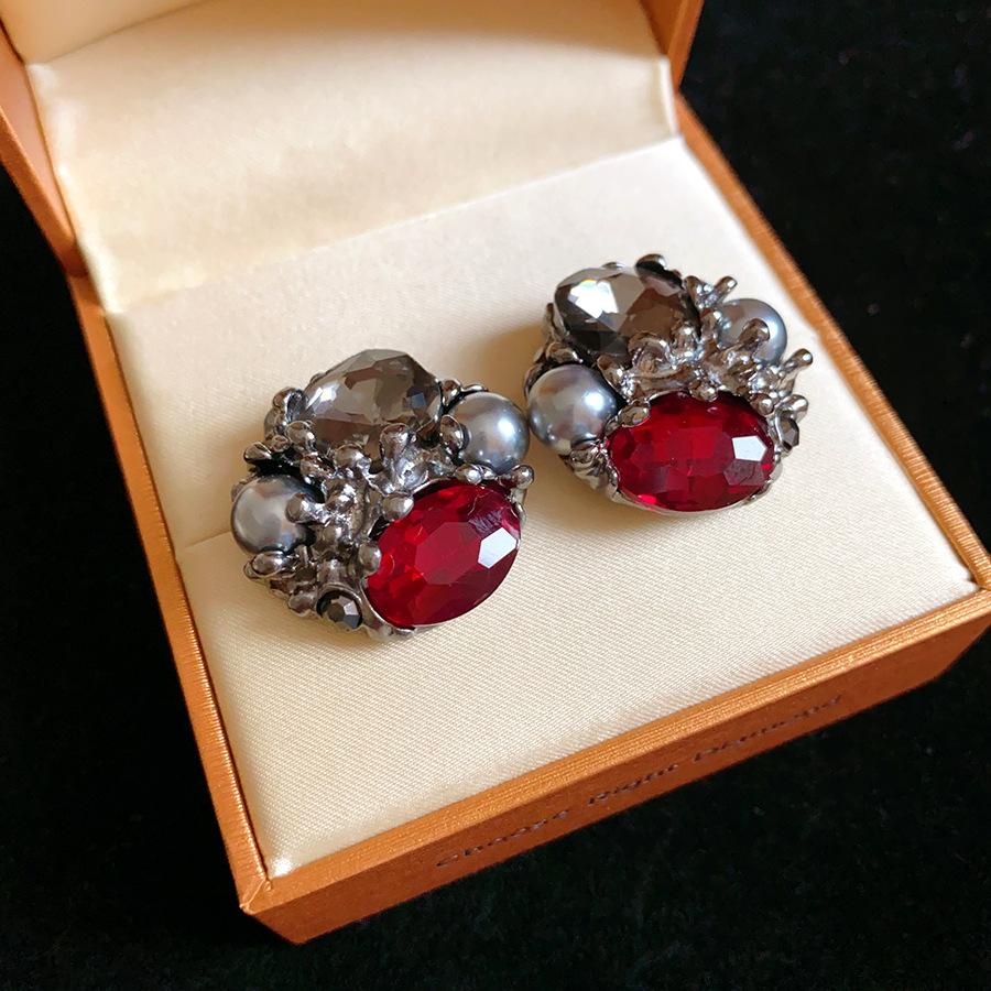 

Серьги-гвоздики с инкрустацией стразами и жемчугом, неправильной овальной формы, для женщин 2025, корейская мода, модные, дизайнерские, с цирконом