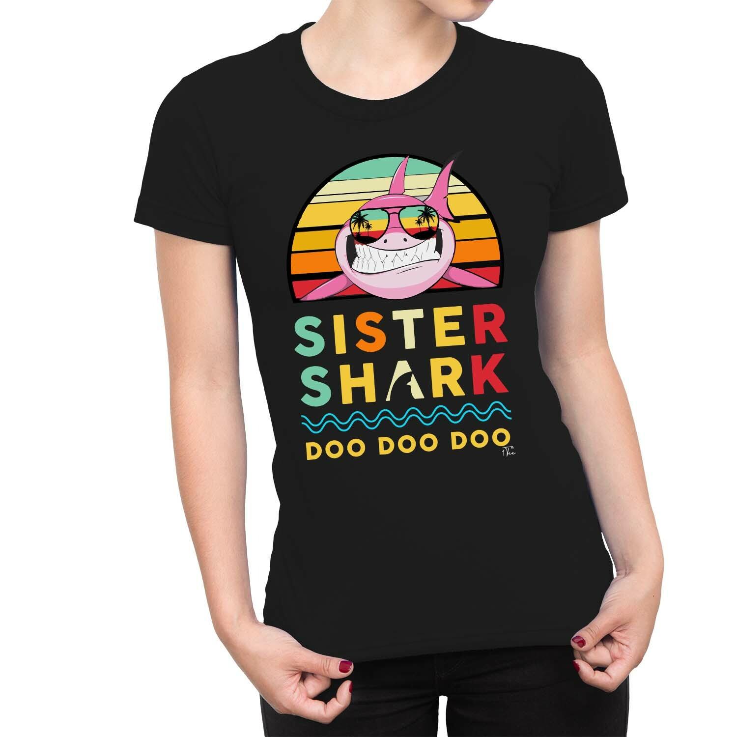 1Tee Womens Sister Shark T-Shirt S