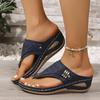 Fashion Woman Slippers Summer Wedge Sandals Leather Non-Slip Slippers Soft Platform Shoes Flip Flops Orthopedic Sandals Slides Women