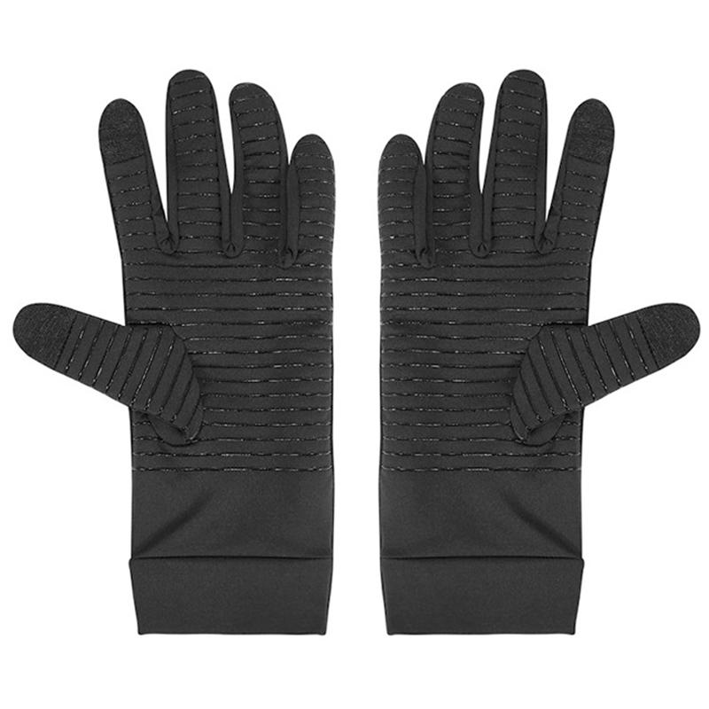 Handschuhe aus Kupferfaser mit Touchscreen-Spitzen, für Laufsport, Winter, warm, Fußball, Wandern, Autofahren, Radfahren, rutschfest, Spandex