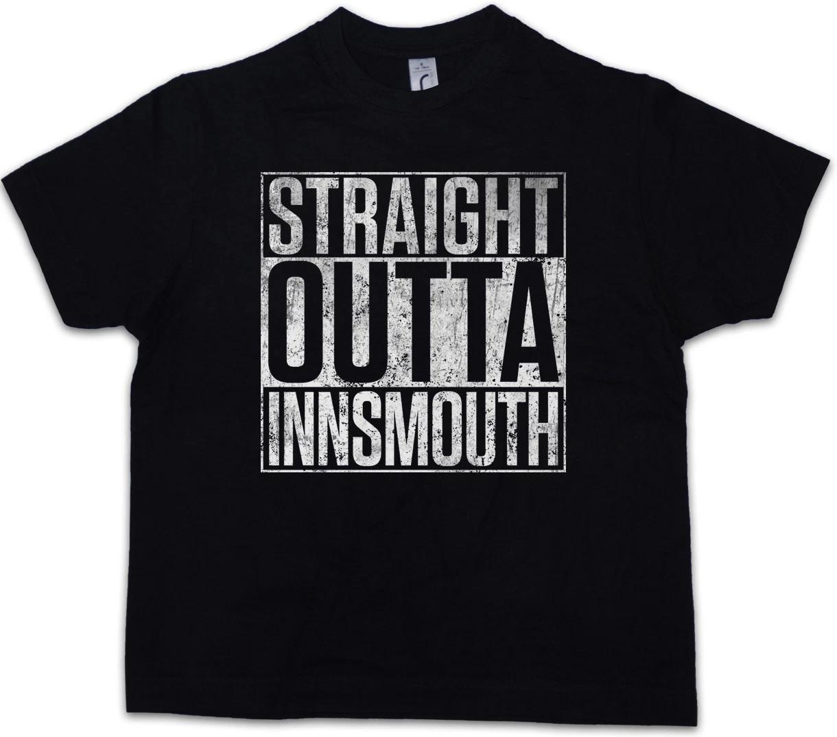 STRAIGHT OUTTA INNSMOUTH Kids Boys kids boys T-Shirt Horror Arkham Cthulhu Fun Lovecraft 140