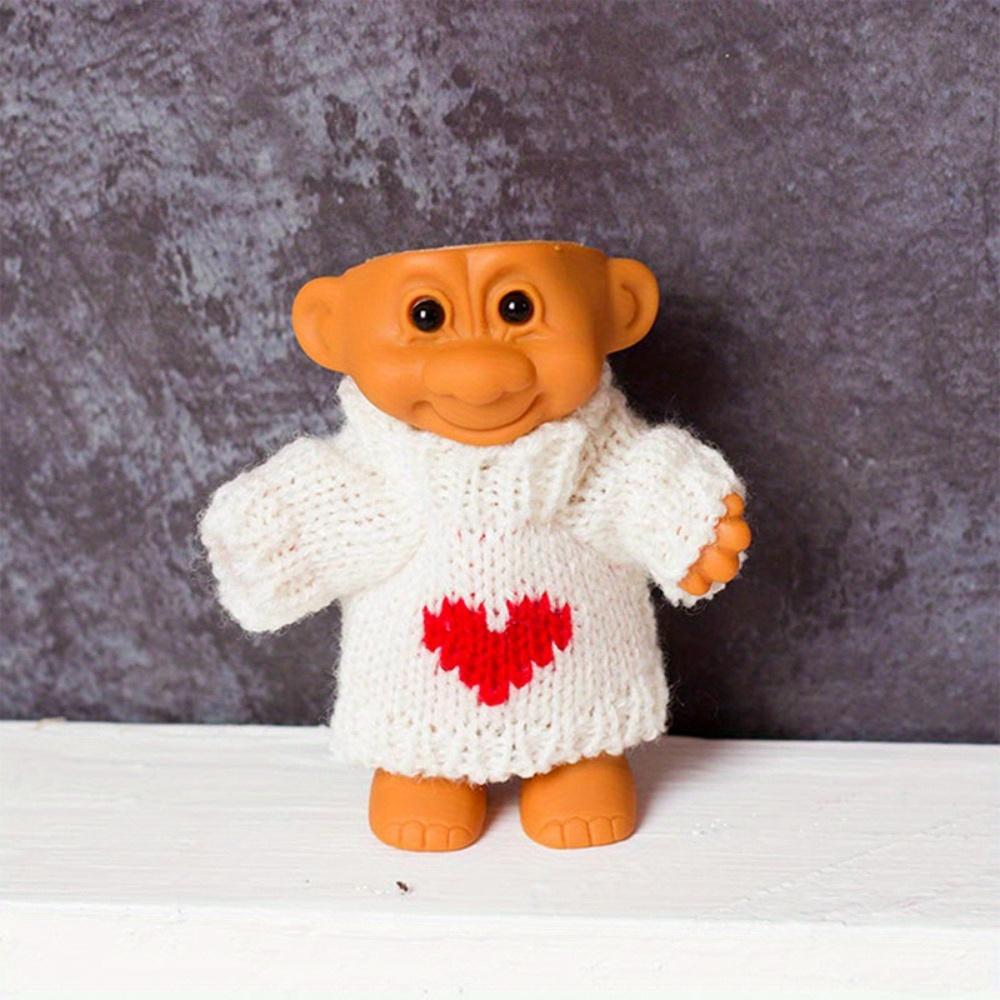 Set Rossetti Bambola Troll Personalità Cool e Creativa Fulmine Retro Piccolo Giocattolo Indossando Maglione Carino