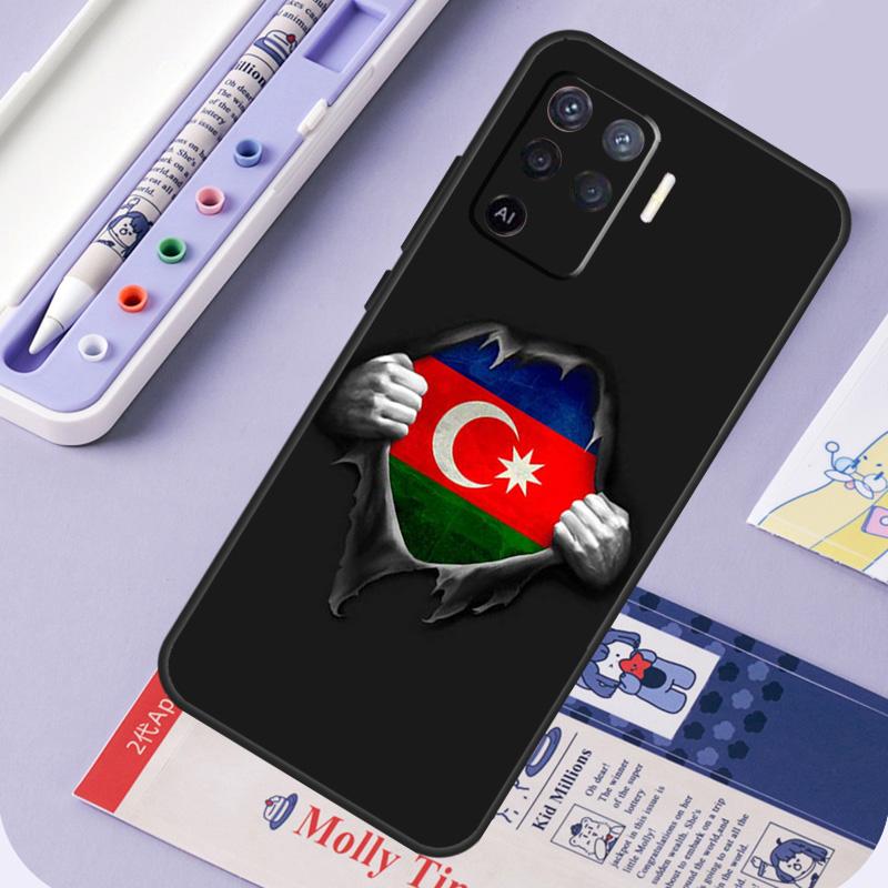 Azerbaijan Flag Coat of Arms For Oppo A40 A60 A80 A94 A74 A54 A15 A18 A38 A58 A78 A98 A16 A76 A96 A57 A17 A77 A5 Pro Case