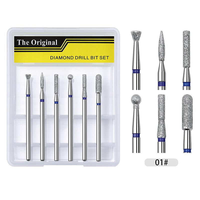 

6Pcs/Set Nail Drill Bits Diamond Milling Cutter For Manicure 3/32 Burr Electric Cuticle Clean Nail File Cuticle Remover Tool A1