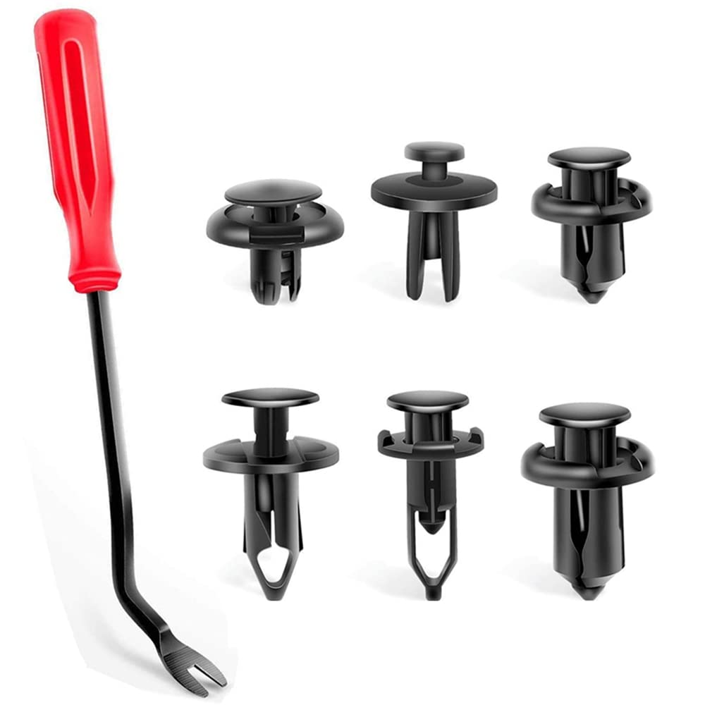 

RANMO 120PCS 6 Different Car Rivet Clips Nylon Bumper Fastener Fender Fastener Push In Trim Clip Plastic Black 120 pieces/6 types чёрный