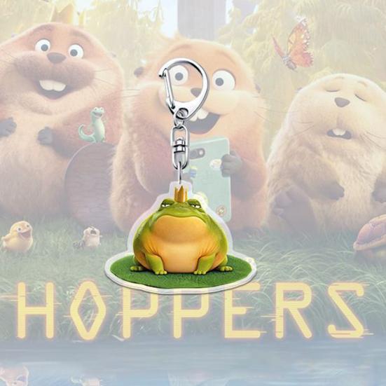1/6Pcs Keychain Transparent Acrylic Finish Lightweight Keychain Cartoon Beaver Design Expressive Character Key Holder Bags Phone Accessories