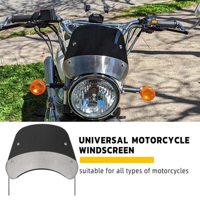 5"-7" Retro Motorcycle Headlight Windshield Wind Deflector Windscreen Universal for Harley Honda Yamaha Instrument