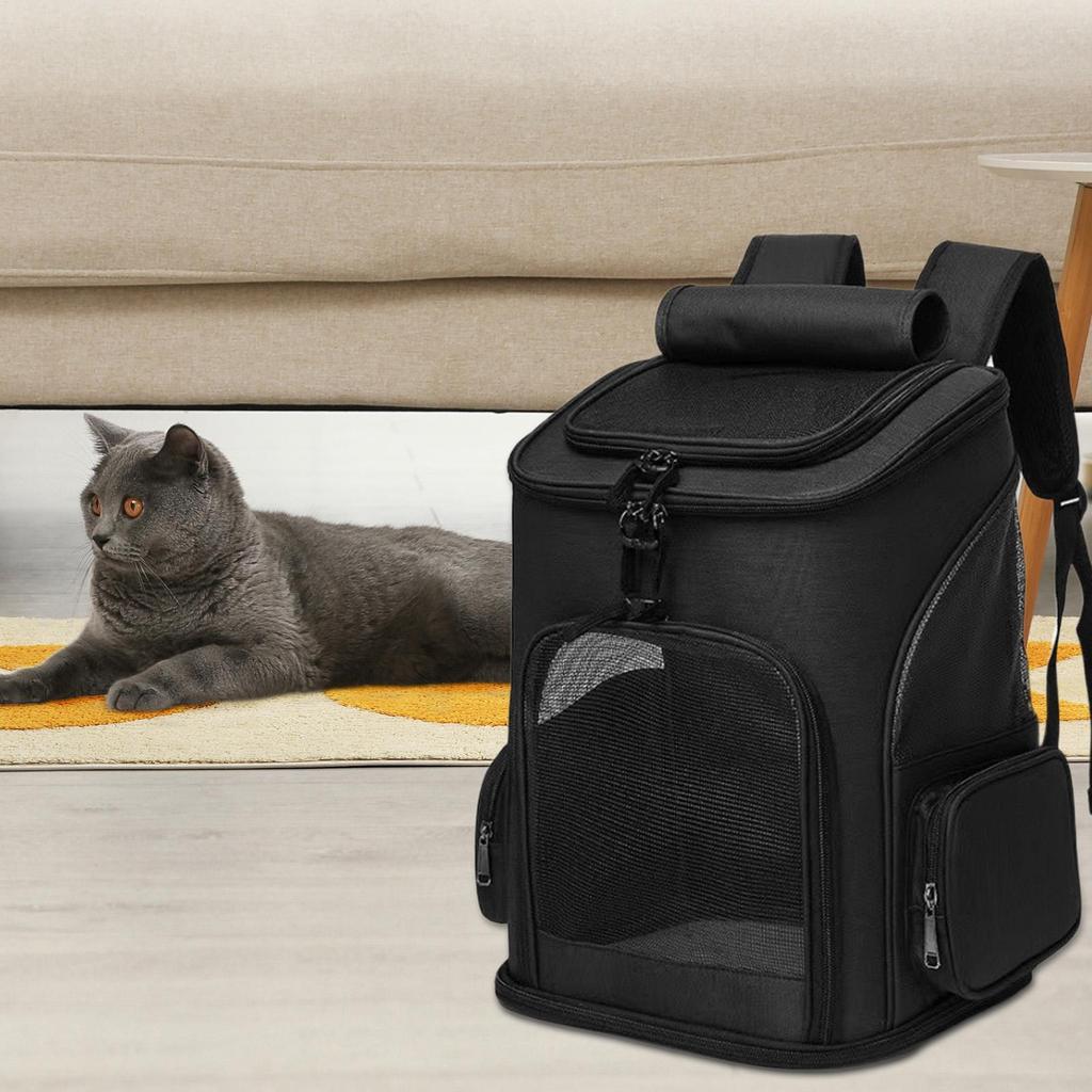 Cat Travel Carrier Portable Expandable Soft-Sided Puppy Carrier Breathable Pet Backpacks For Car Flight Vet Visit Grooming