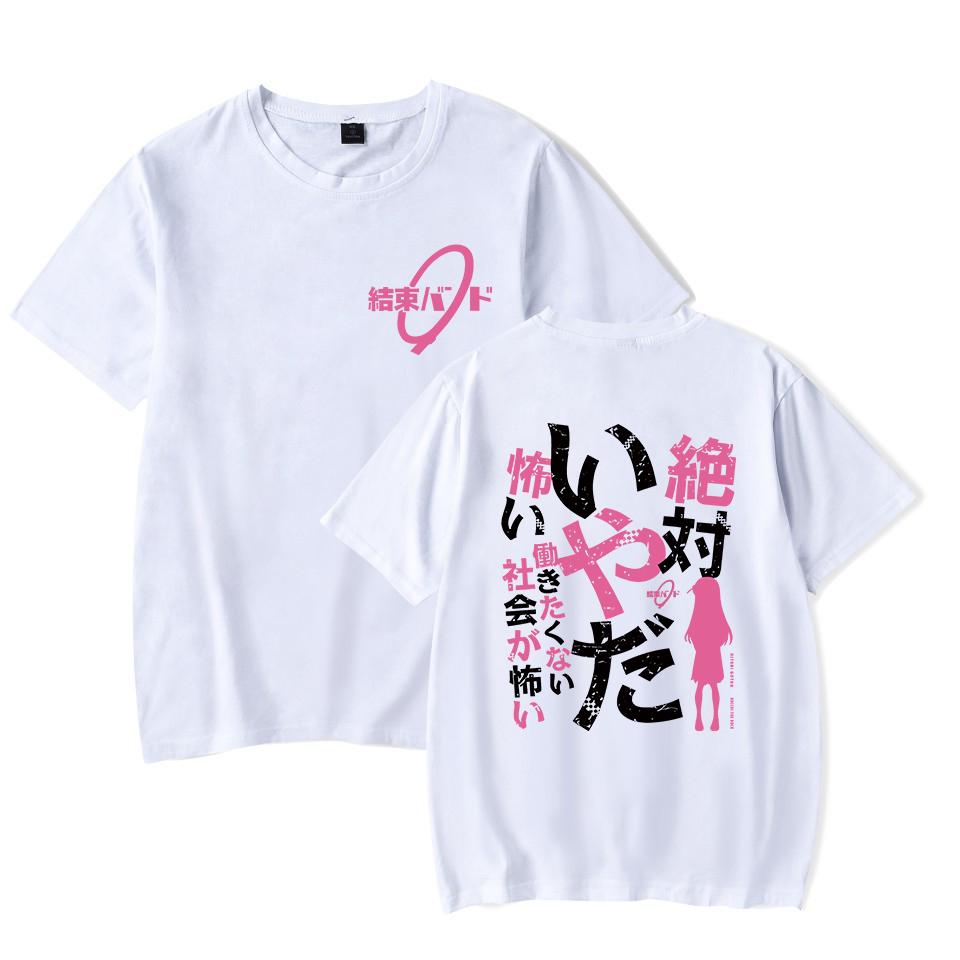 Anime Tshirt Bocchi the Rock Print Commemorative Shirt Round Neck Short Sleeve Summer Tees Lightweight Soft Comfortable Unisex