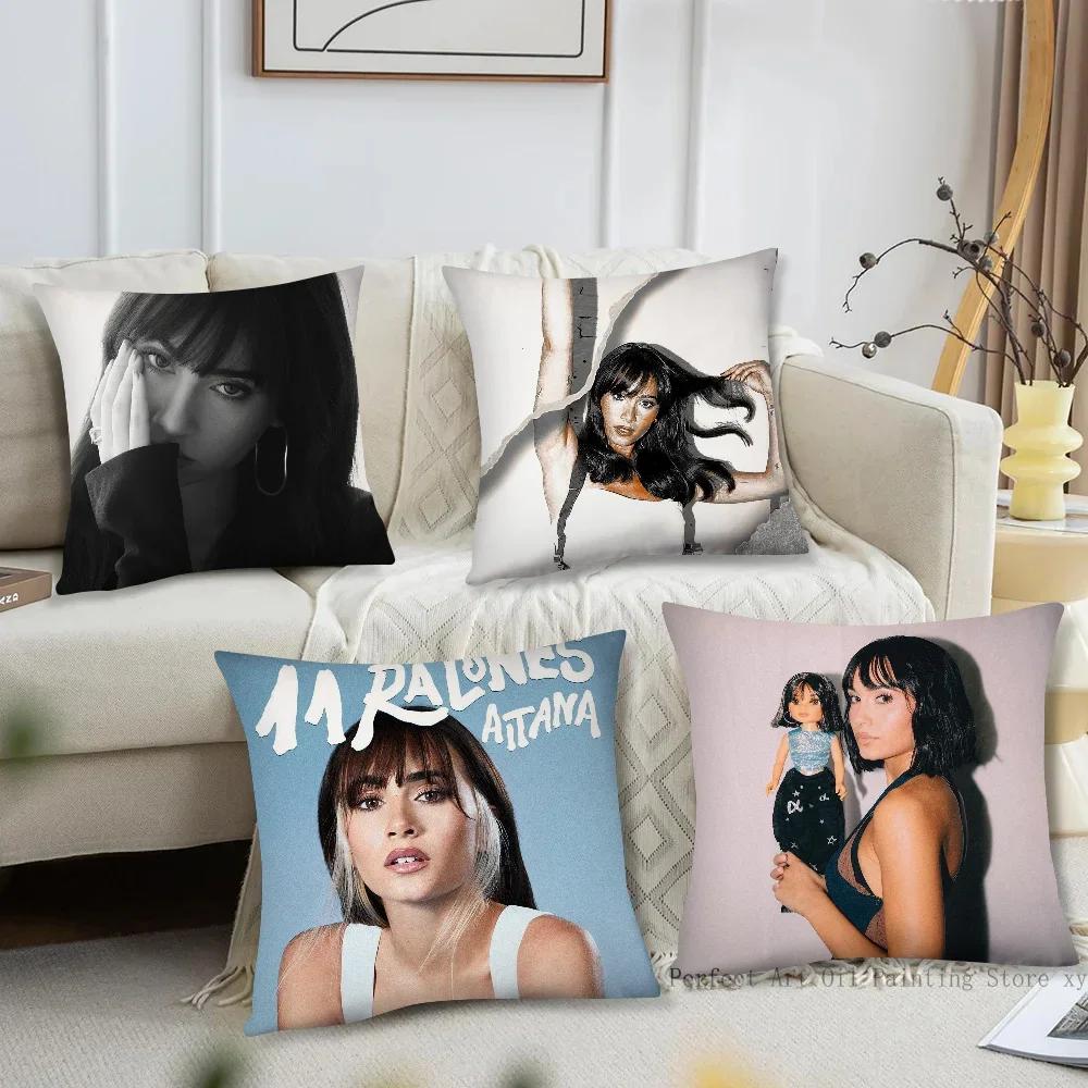 Singer A-Aitana Alpha Kissenbezug Quadratisches Kissen Schlafzimmer Sofa Freizeit Komfort Kissen Auto Wohnzimmer Heimdekoration 40X40