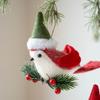 Soft Plush Christmas Tree Hanging Decor Lifelike Fireplace Bird Charm Wreath Bird Pendant  Festive