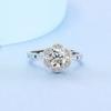 Micro Paved Six Prong Moissanite Style Simulated S925 Silver Engagement Ring Trending Proposal Diamond Ring for Women Wholesale