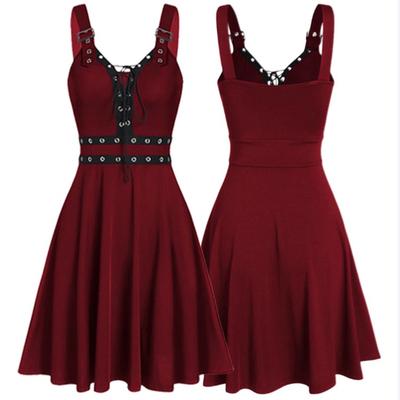 Punk Style Cute Dresses Women's Straps Gothic Style Dresses Suspenders Skirts Ladies