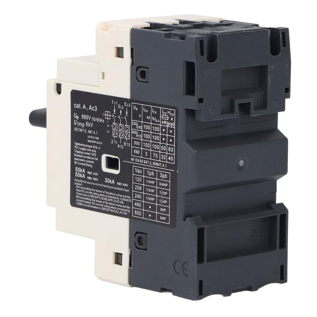 Motor Circuit Breaker 6‑10A Knob Type Thermal Magnetic Trip Motor Protector Switch AC690V