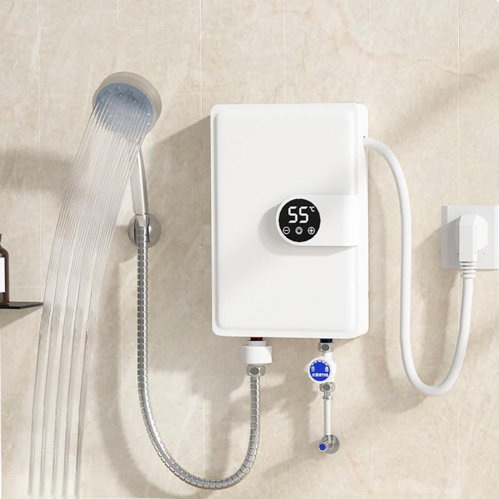 Electric Water Heater 5500W with Wall Mount and LCD Display Fast Heating with Smart Control Modes for Bathroom Hot Water Supply