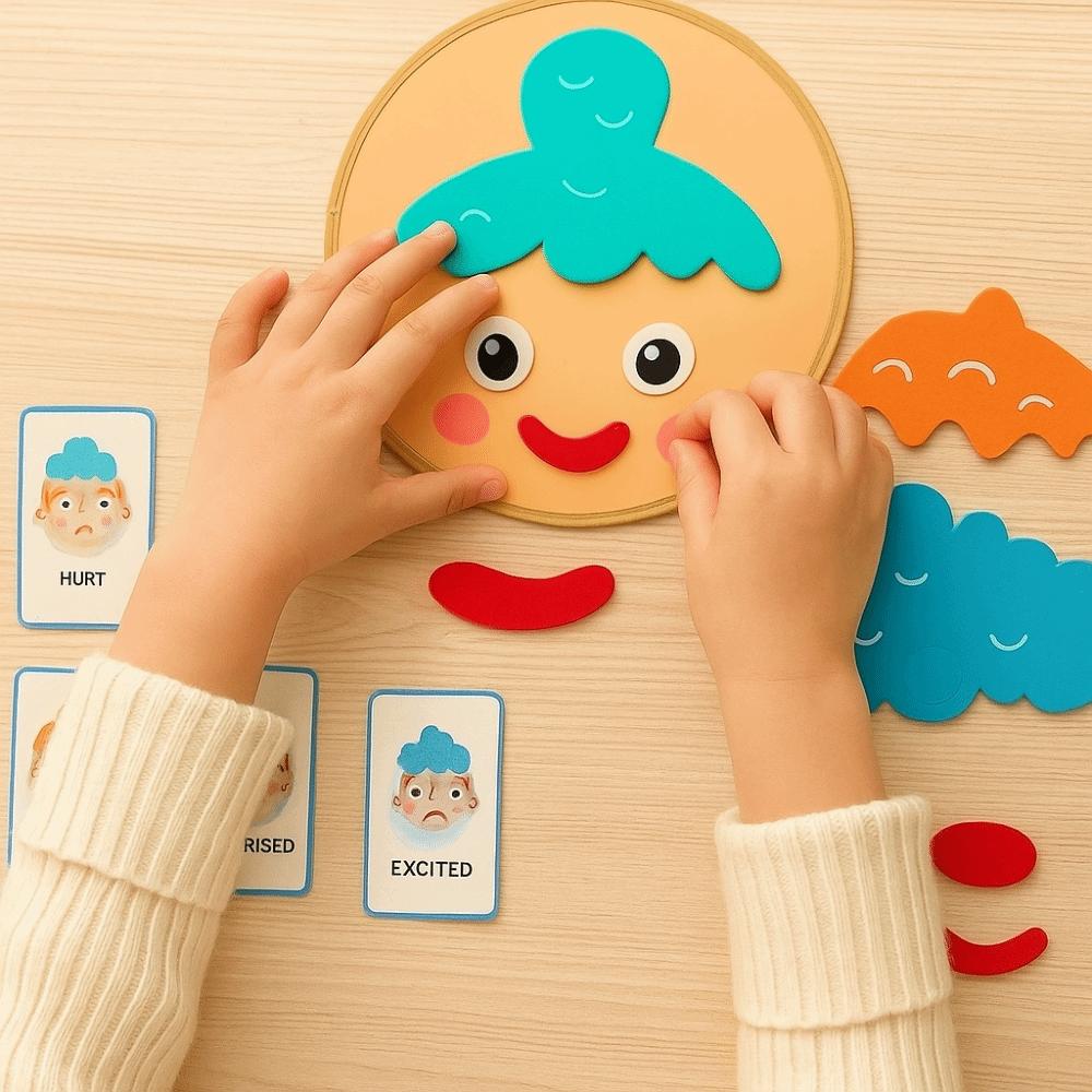 Handcrafted Social Emotional Learning Montessori Expression Recognition Toys Kids Gift