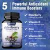 Pslalae Elderberry Capsules, Containing Vitamin C, Vitamin D3 Extract, Immune Support, and Antioxidant Supplement.