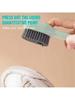 1pc Easy-To-Use White PP Multi-Functional Shoe Brush - Press-Type Built-In Liquid Dispenser, Soft Non-Destructive Bristles.