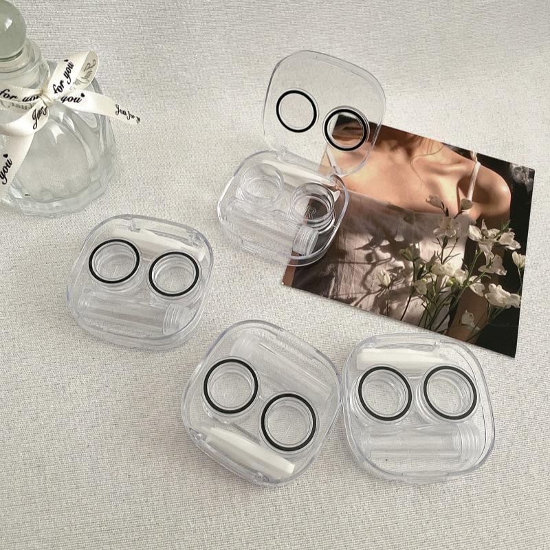 

Простой прозрачный чехол для контактных линз, портативный ящик для хранения красотки для девочек, контейнер для ухода за контактными линзами, дорожный набор
