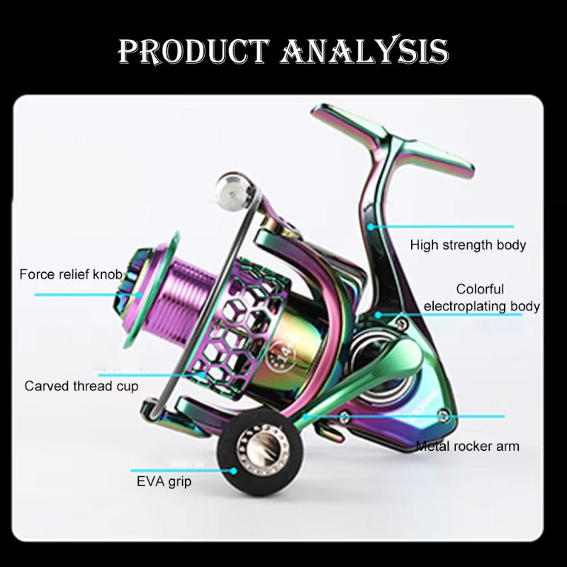 New color electroplated spinning fishing reel, smooth, strong, lightweight, full metal head bait casting fishing gear accessories