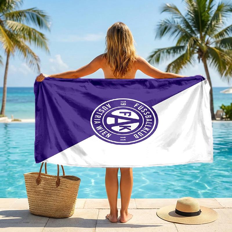 Austria Wien FC stampa Asciugamano da Spiaggia Quick Dry Microfibra Assorbente Portatile da Viaggio Asciugamano da Nuoto